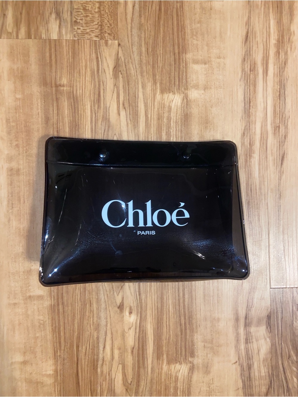 CHLOE Perfume Pouch Clutch Button Closure Makeup Bag Cosmetic Travel Vinyl